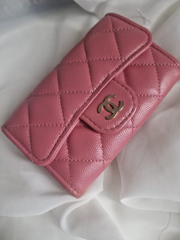 Chanel Caviar Classic Flap Card Holder Wallet pink Chanel Caviar Classic Flap Card Holder Wallet pink