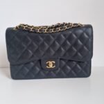 Chanel jumbo flap bag caviar leather front Chanel jumbo flap bag caviar leather front