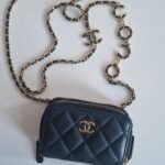 Chanel Miss Coco Quilted Zip Card Holder strap 3