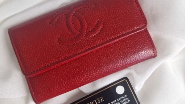 Chanel Flap Card Holder Wallet red