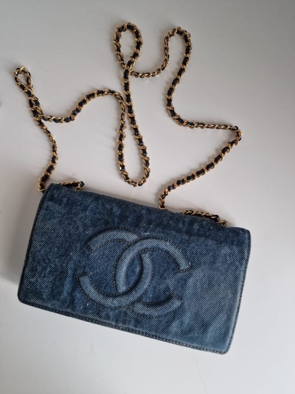 Rare vintage Chanel Denim WOC GHW