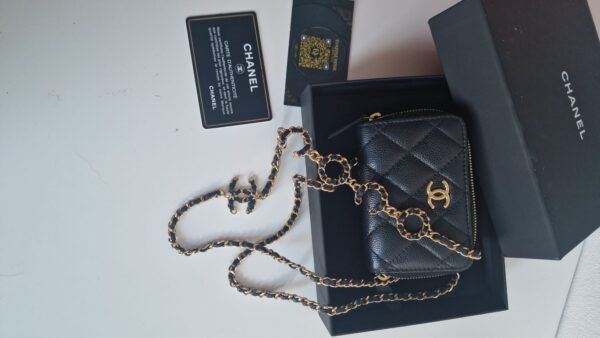 Chanel Miss Coco Quilted Zip Card Holder view 2