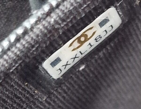 Chanel 23C black caviar leather poker charm flap card holder inside serial