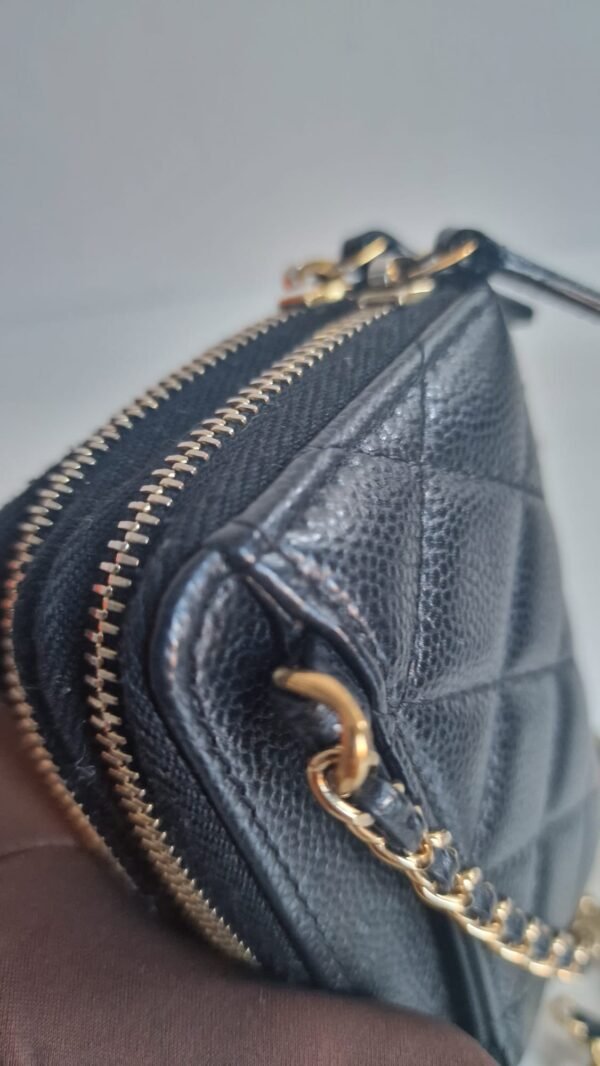 Chanel Miss Coco Quilted Zip Card Holder zipper