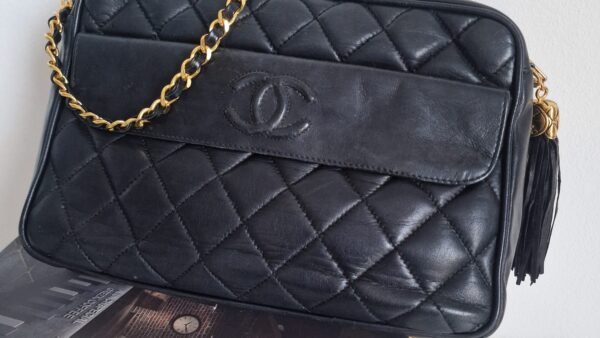Vintage Chanel Camera Tassel Bag lambskin GHW front 2