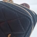 Chanel Miss Coco Quilted Zip Card Holder close up