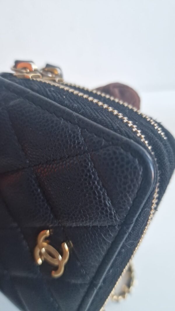 Chanel Miss Coco Quilted Zip Card Holder close up