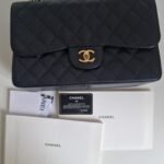 Chanel jumbo flap bag caviar leather GHW front complete Chanel jumbo flap bag caviar leather GHW front complete