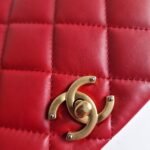 Chanel nailed flap bag in red calfskin GHW cc