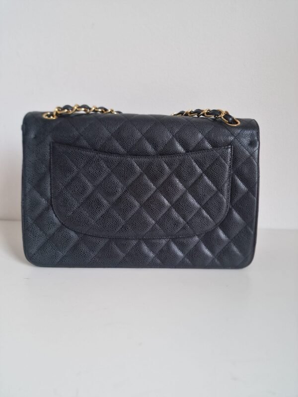 2 Chanel jumbo flap bag caviar leather back