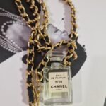 Vintage CHANEL Gold Plate Chain Perfume Parfum No.5 Charm 24" Necklace 5 Vintage CHANEL Gold Plate Chain Perfume Parfum No.5 Charm 24" Necklace 5