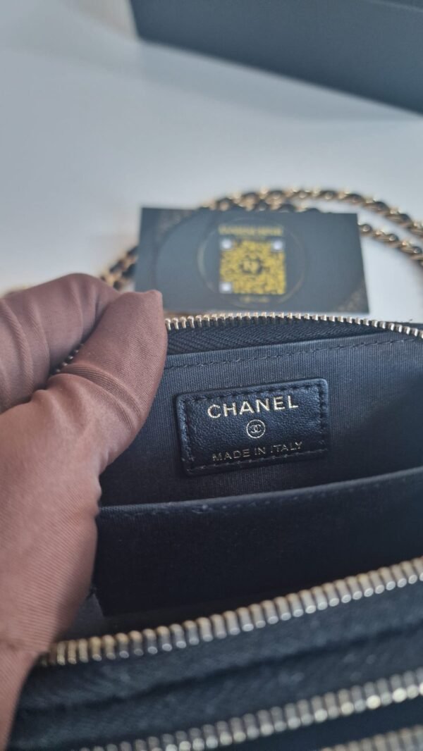 Chanel Miss Coco Quilted Zip Card Holder inside