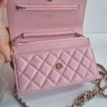 Chanel classic WOC GHW pink caviar opened