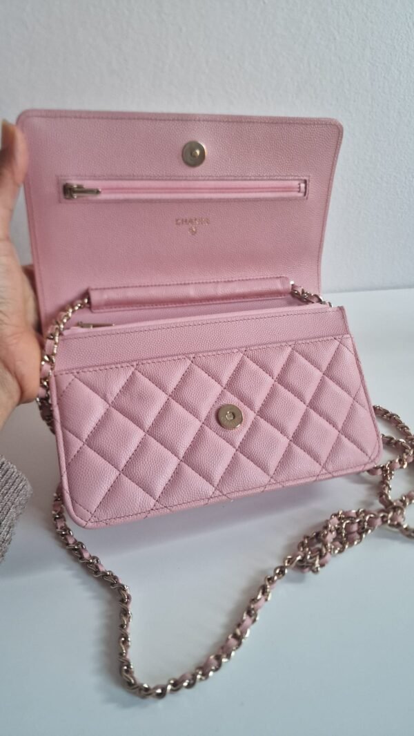 Chanel classic WOC GHW pink caviar opened