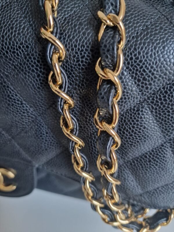 Chanel jumbo flap bag caviar leather chain Chanel jumbo flap bag caviar leather chain