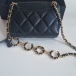 Chanel Miss Coco Quilted Zip Card Holder back 2
