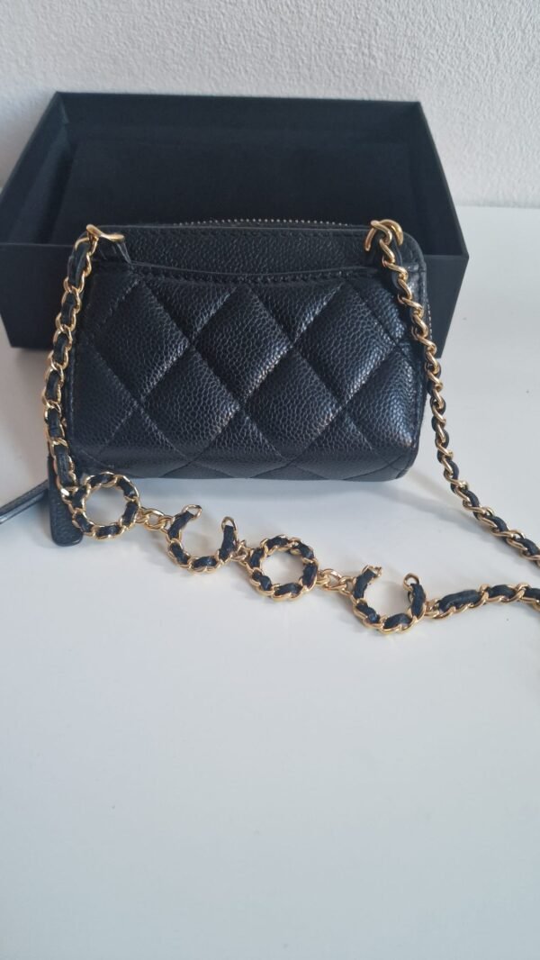 Chanel Miss Coco Quilted Zip Card Holder back 2