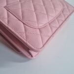 Chanel classic WOC GHW pink caviar corner 4