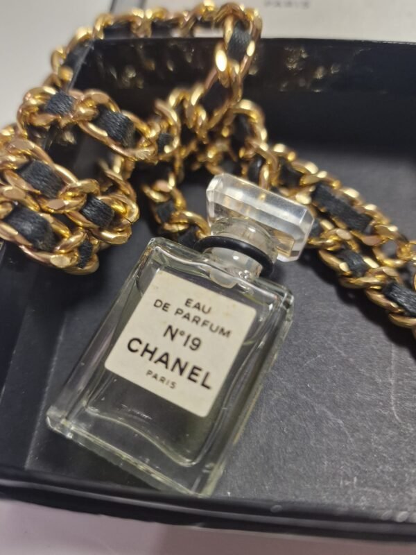 Vintage CHANEL Gold Plate Chain Perfume Parfum No.5 Charm 24" Necklace 3 Vintage CHANEL Gold Plate Chain Perfume Parfum No.5 Charm 24" Necklace 3