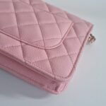 Chanel classic WOC GHW pink caviar corner 3