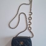 Chanel Miss Coco Quilted Zip Card Holder strap 1