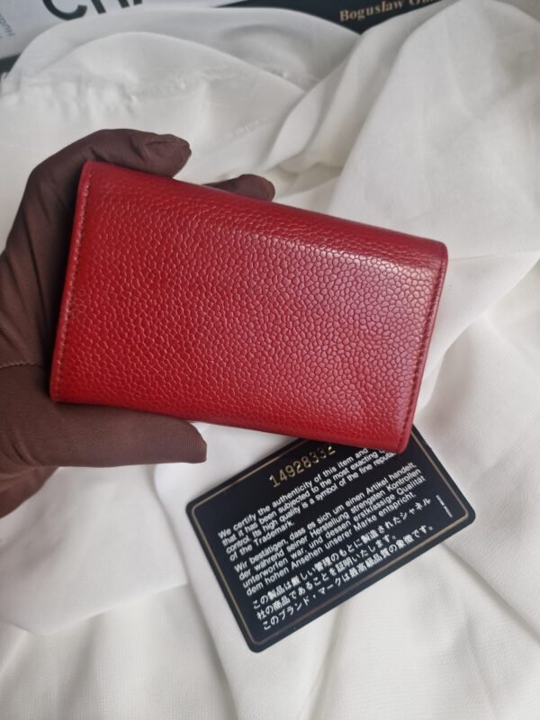 Chanel Flap Card Holder Wallet red back 2