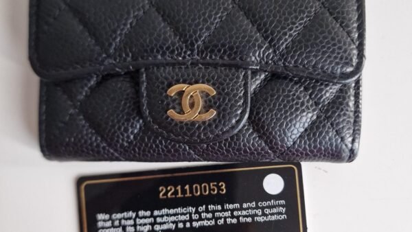 Chanel card holder flap wallet front + card