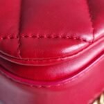 Chanel nailed flap bag in red calfskin GHW corner 4