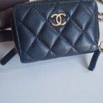 Chanel Miss Coco Quilted Zip Card Holder front
