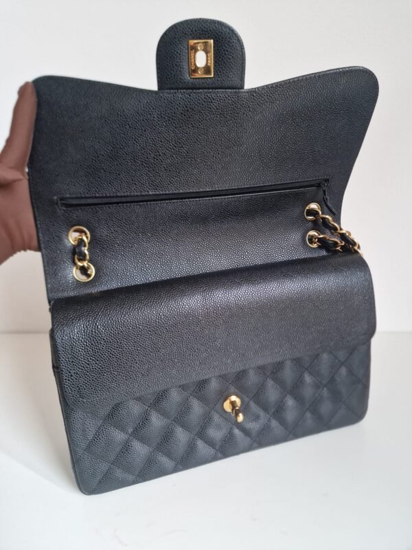 Chanel jumbo flap bag caviar leather open flap Chanel jumbo flap bag caviar leather open flap