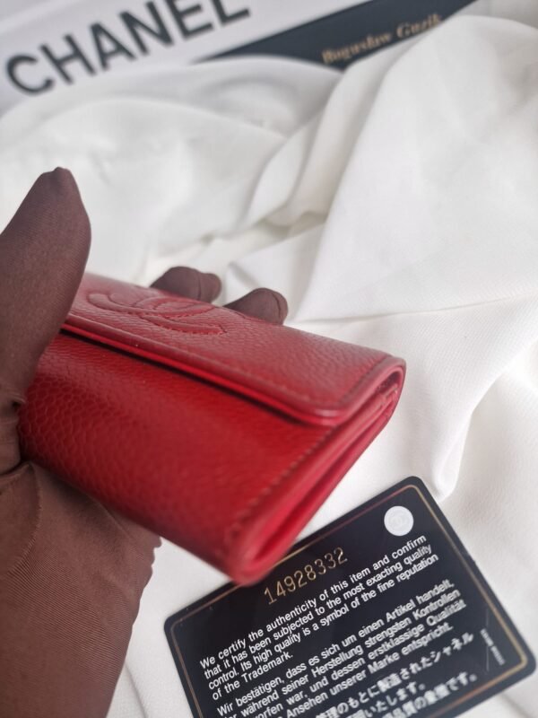 Chanel Flap Card Holder Wallet red top