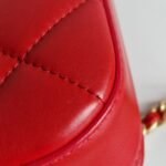 Chanel nailed flap bag in red calfskin GHW corner 2