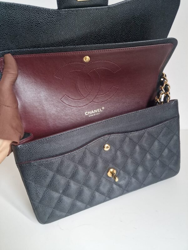 Chanel jumbo flap bag caviar leather open flaps Chanel jumbo flap bag caviar leather open flaps