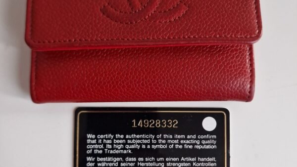 Chanel Card Holder Red caviar front plus card