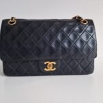 Chanel Classic GHW black front