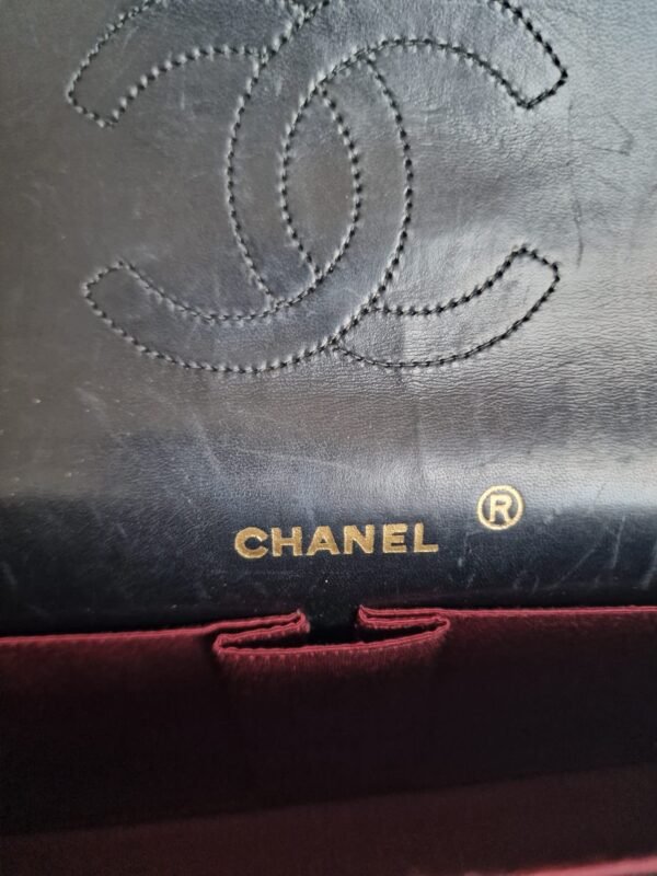 Chanel Classic GHW black inside logo stamp