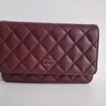 Chanel WOC dark red front