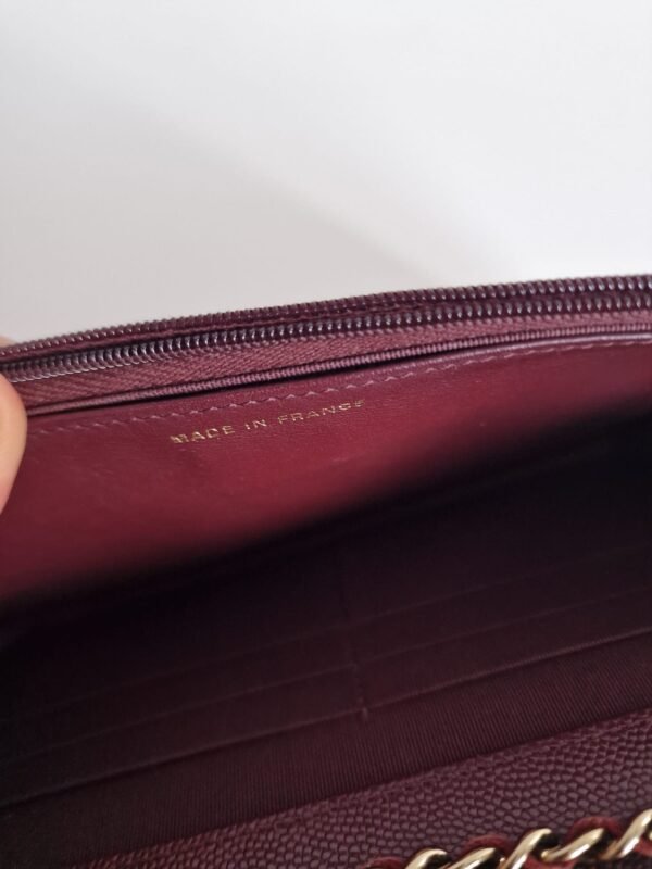 Chanel WOC dark red inside zipper